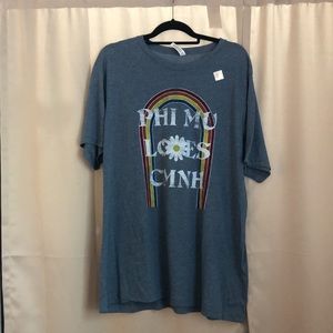 NWOT Phi Mu Bella Canvas Philanthropy T-Shirt